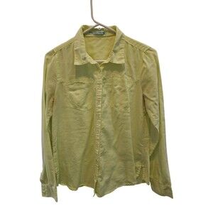 Maurices Yellow button Down Long Sleeve Blouse sz M